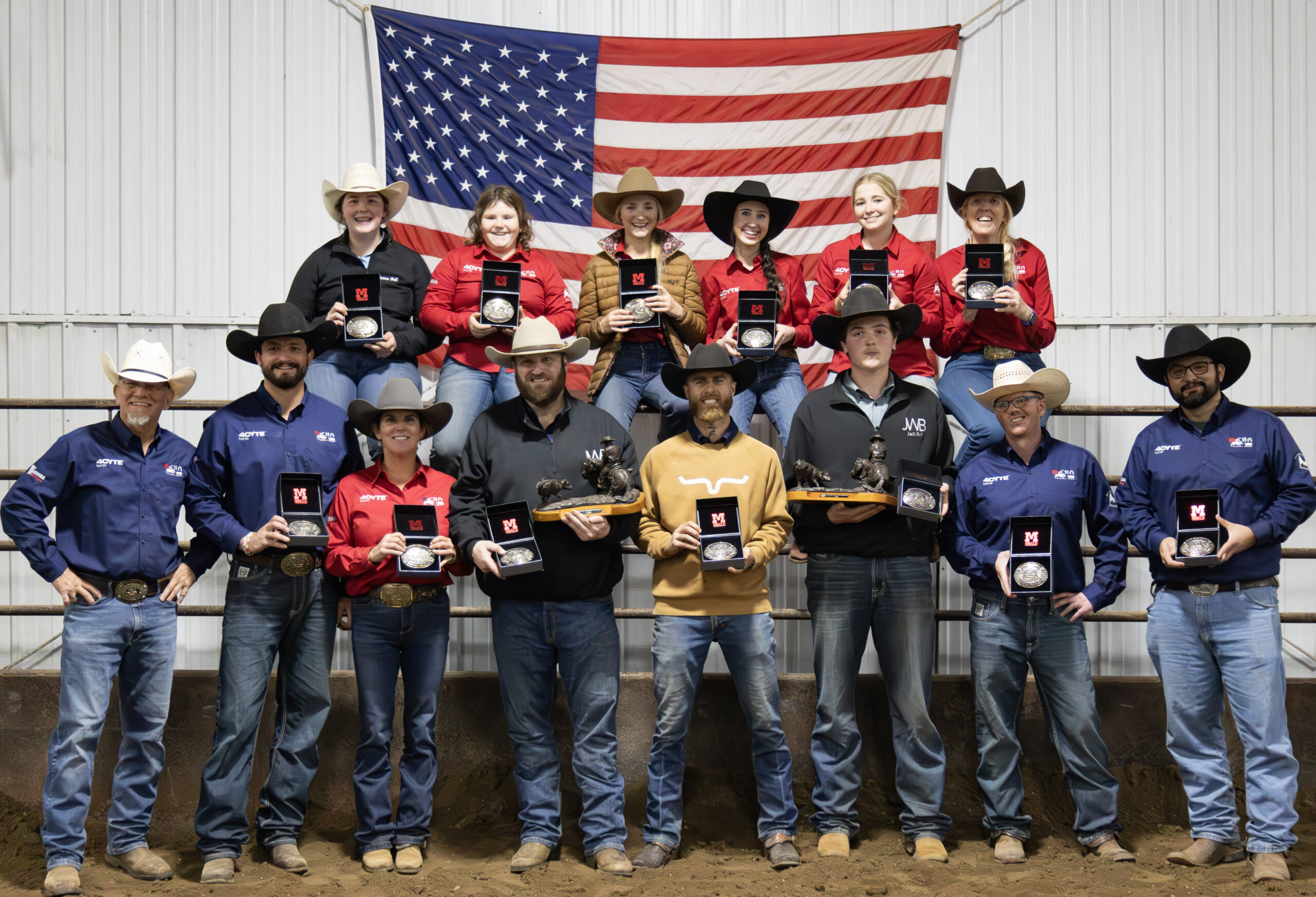 The Cutting the Path team with their championship buckles